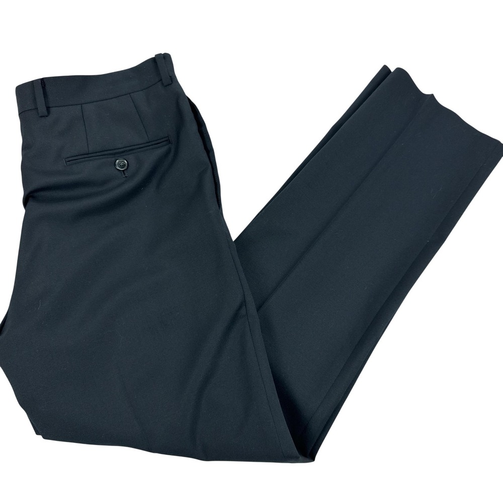 Bar III Dress Pants Mens 34x32 Slim Blue Wool Flat Front Office Formal Wedding